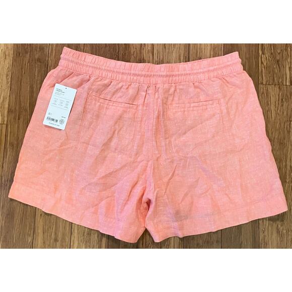 ATHLETA Retreat Linen Shorts Women's Sz 18 NWT Sun Down Peach Pull-on $69 - Picture 9 of 10